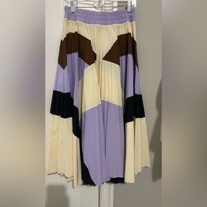 Suoli Colorblock Maxi skirt in Cream, Brown, and Lavender- size adjustable